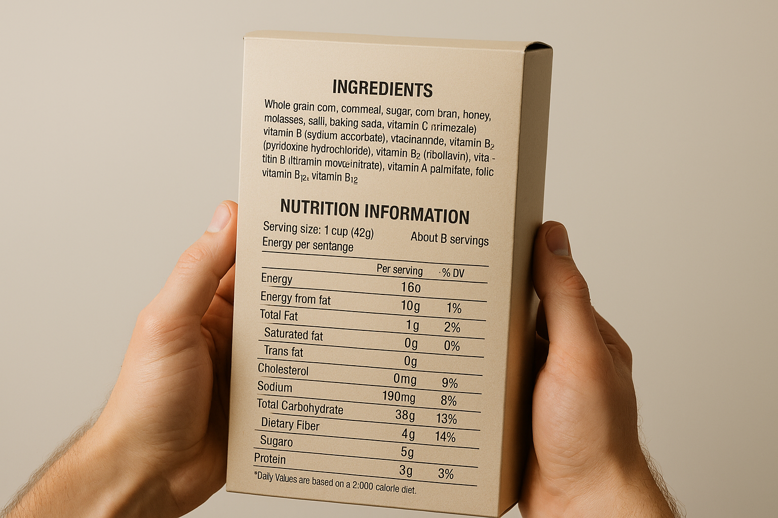 Reading the ingredients list and nutrition panel while shopping