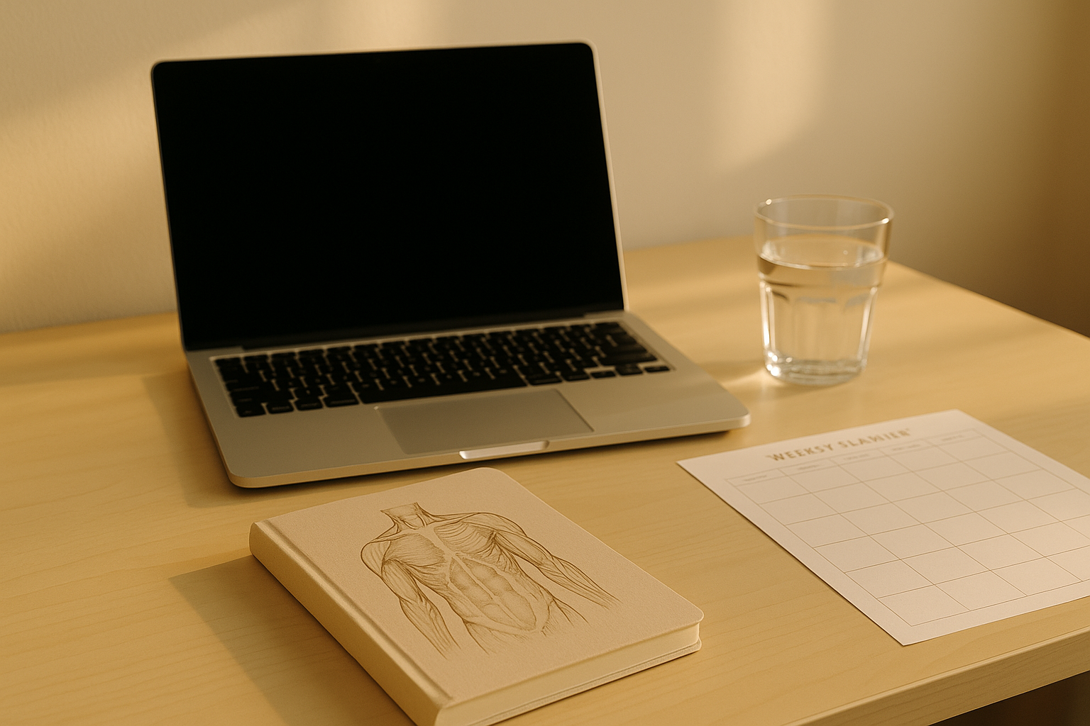 Desk setup for an online naturopath nutritionist consultation