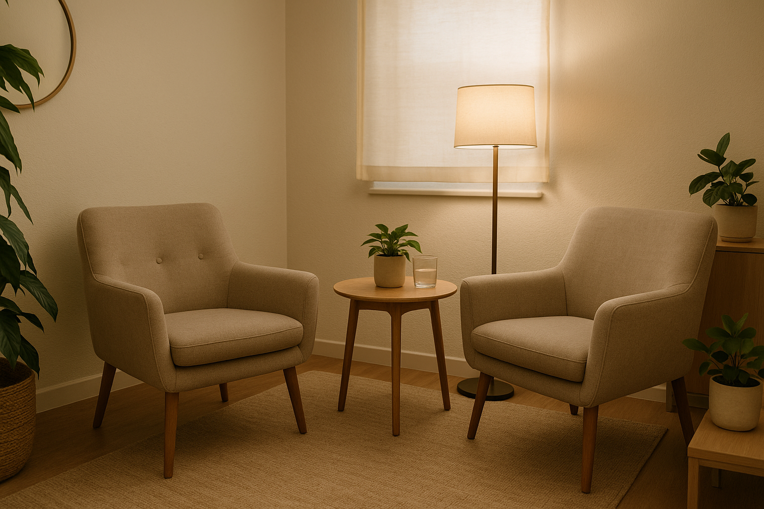 A calm, welcoming consultation room suitable for naturopathy and nutrition appointments