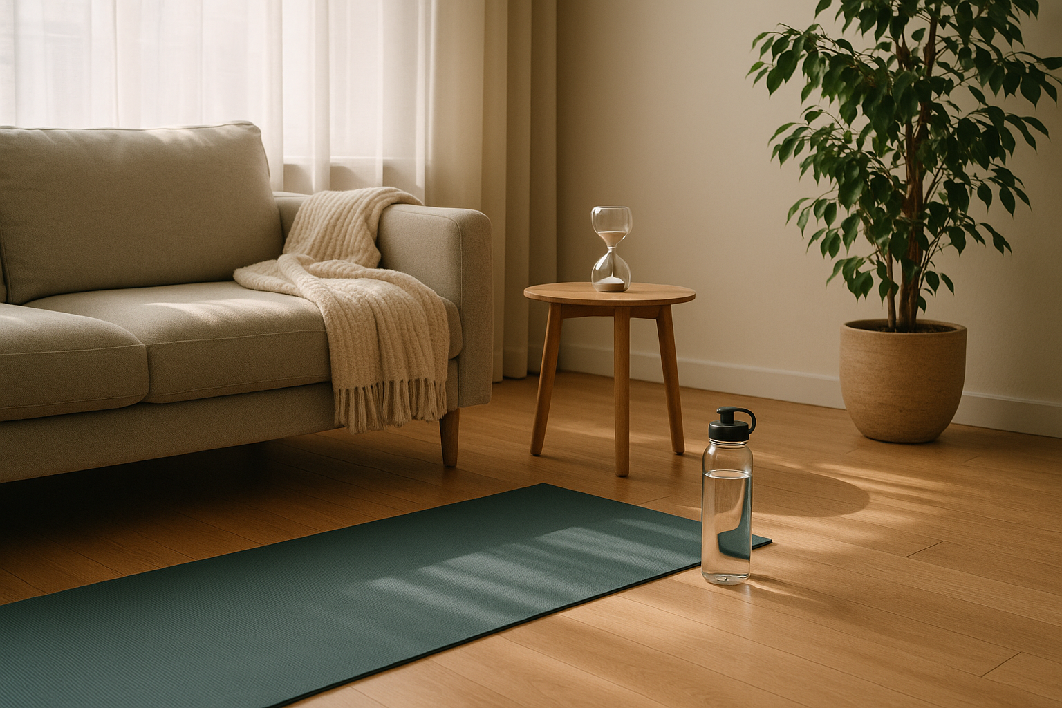 A calm home setup for simple stress and routine habits