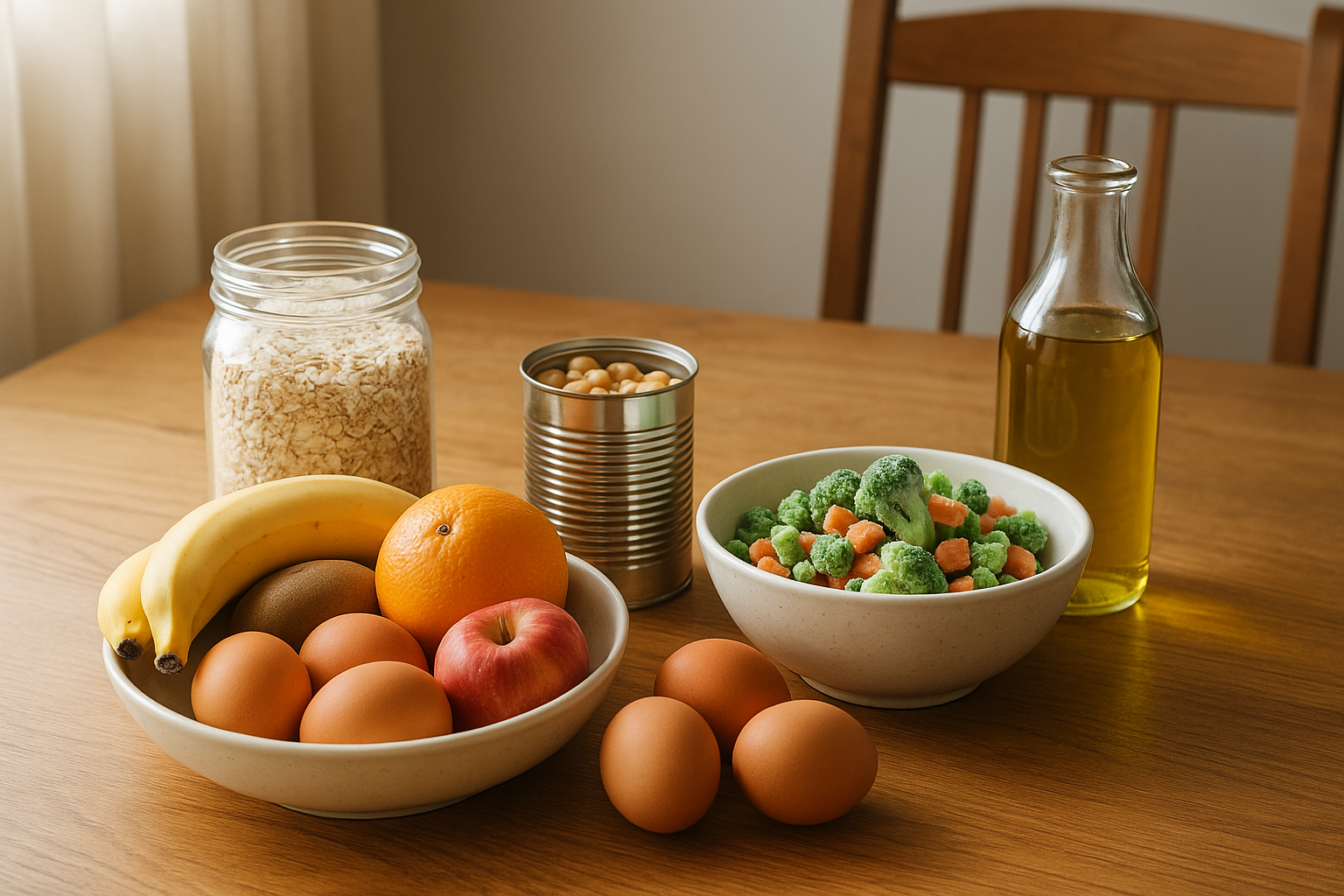 Affordable whole foods often used in practical nutrition plans