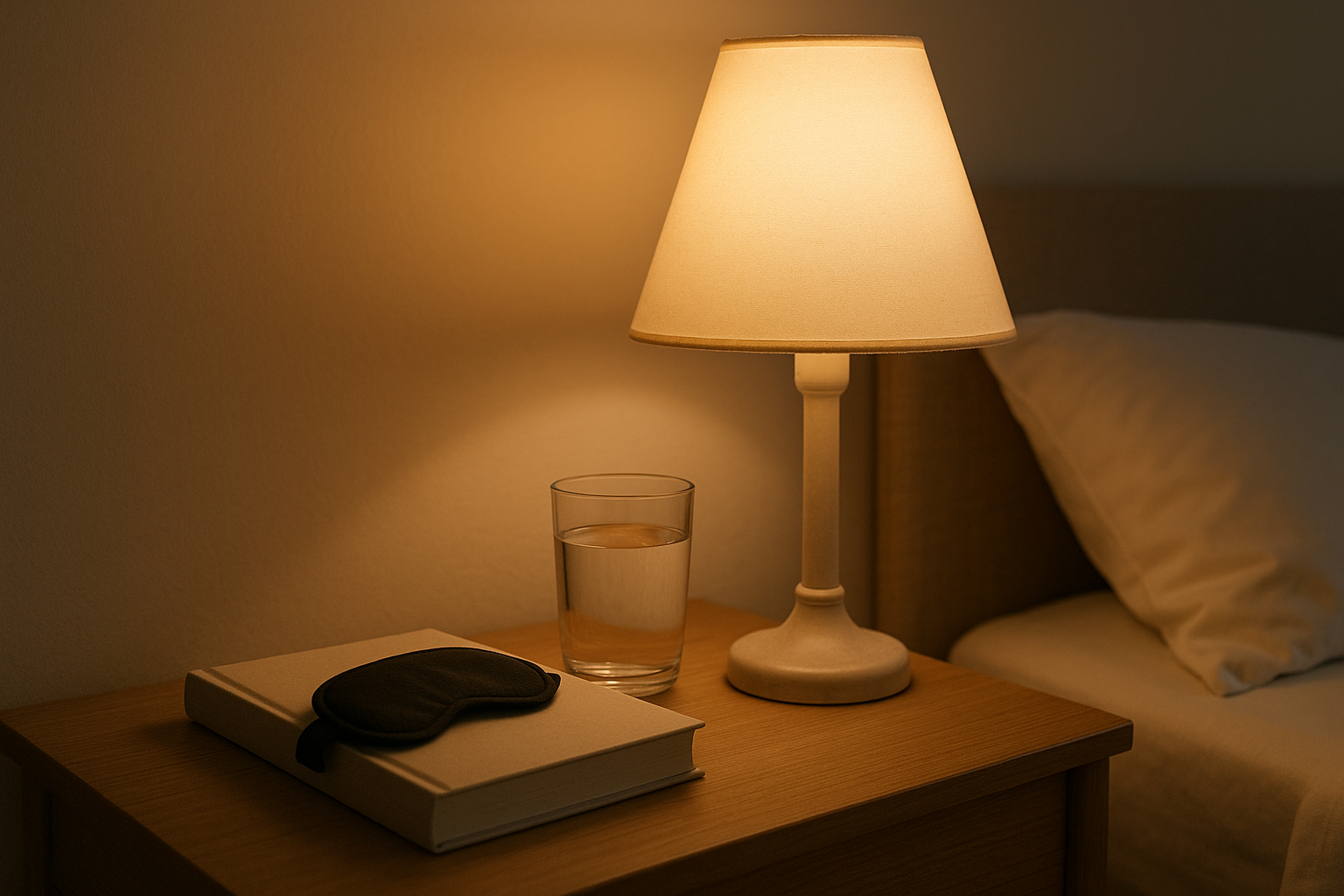 Simple bedside setup supporting a consistent sleep routine