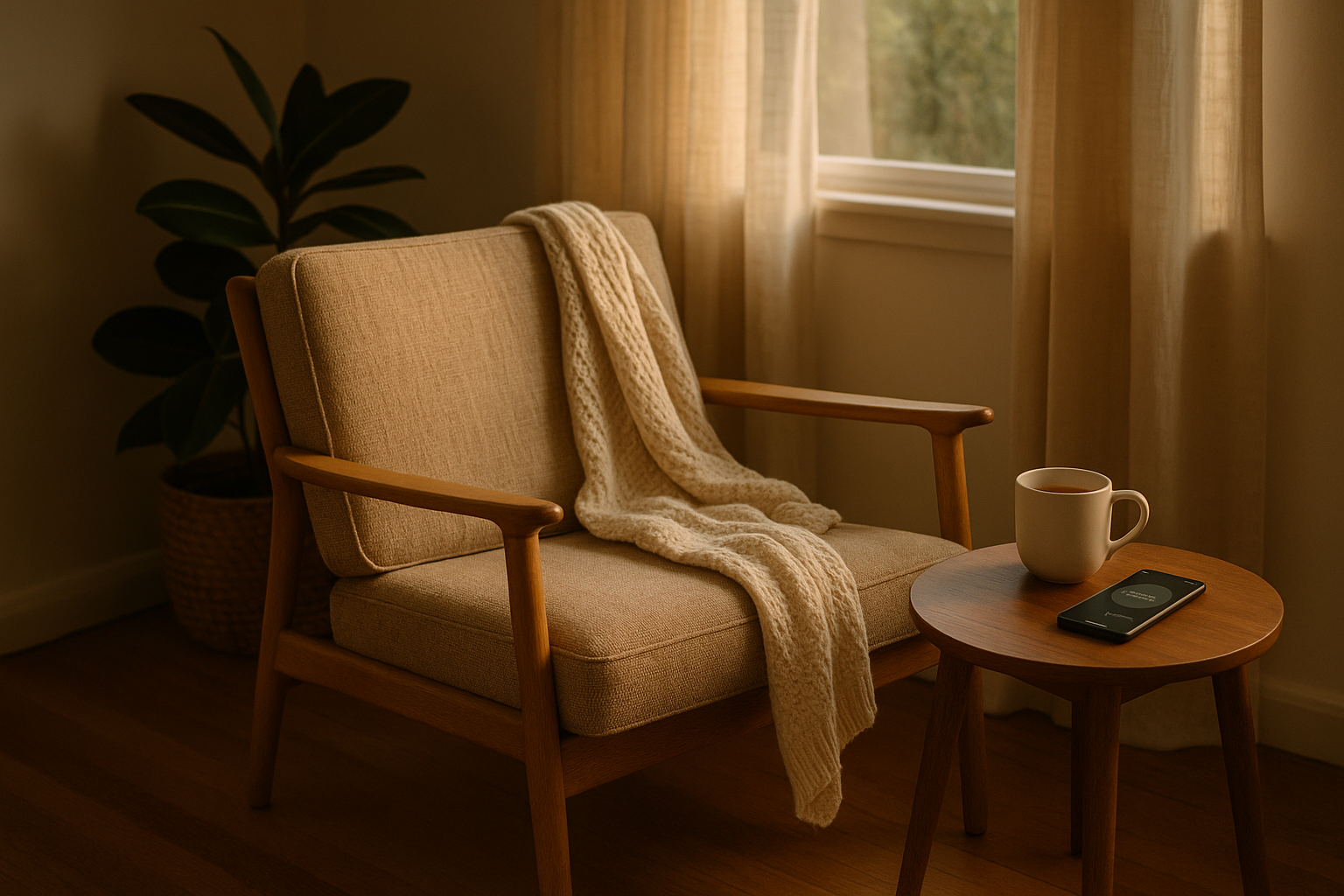Home set-up for lifestyle changes supporting stress and anxiety