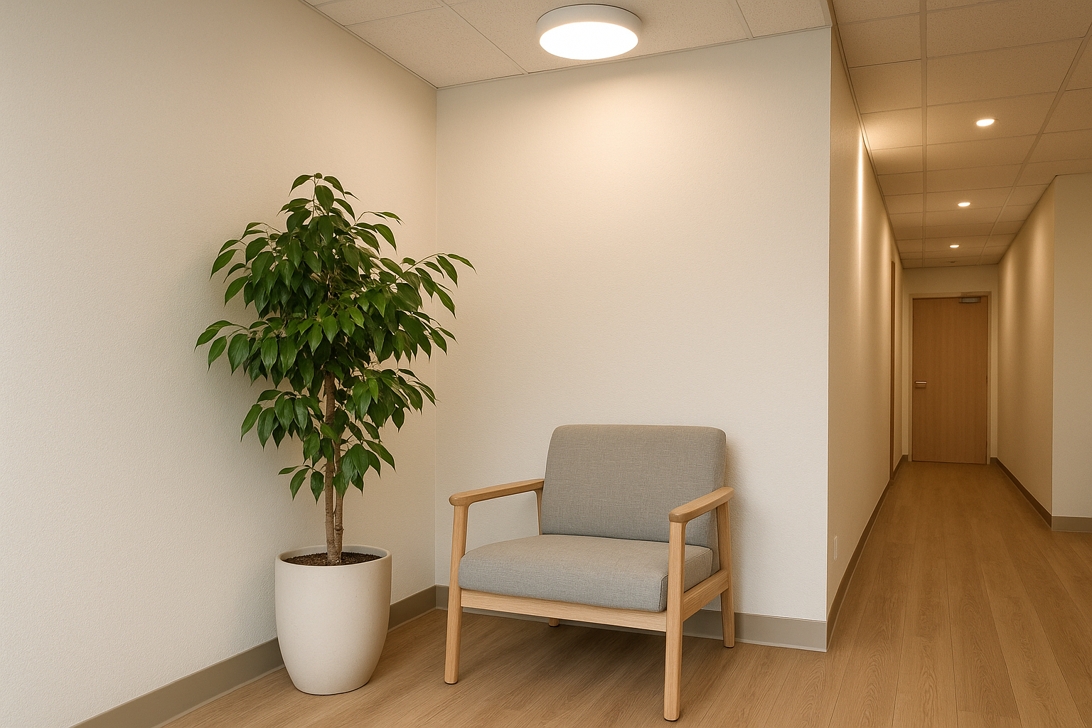 Calm clinic-style setting that suits naturopathy and nutrition services