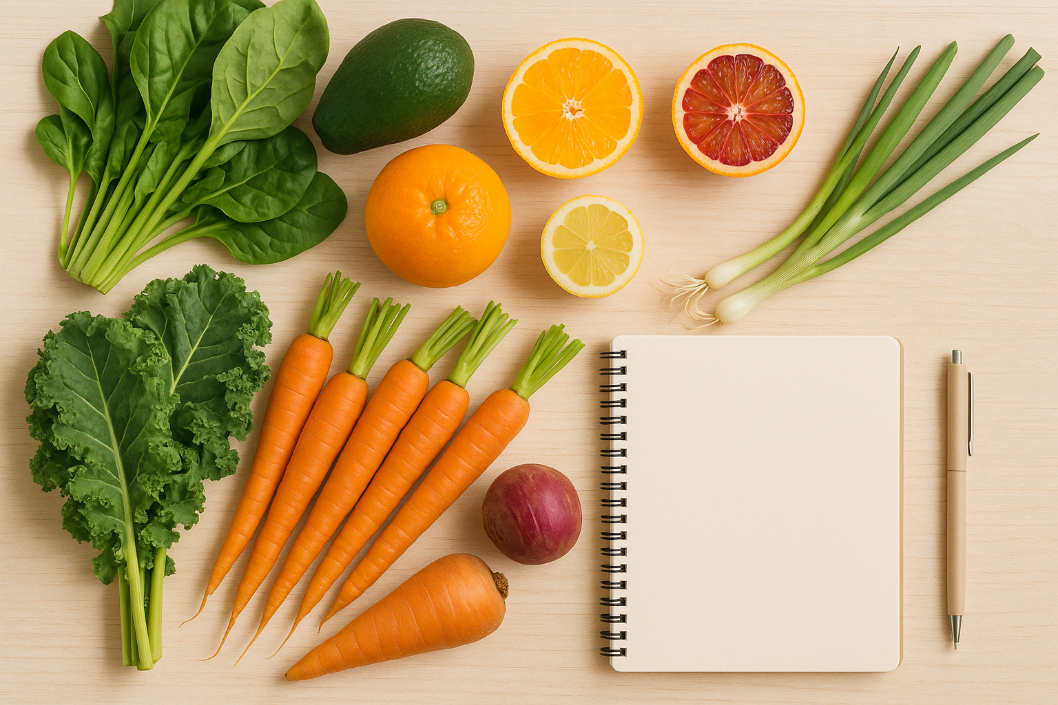 Seasonal Gold Coast produce laid out for meal planning, a key wellness trend.