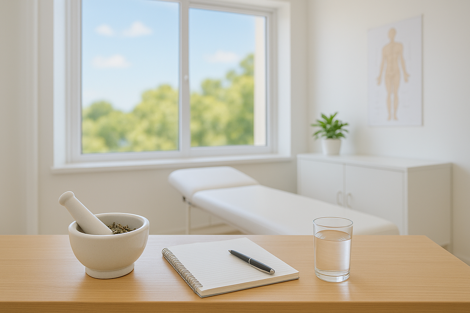 A professional and welcoming naturopath clinic setting on the Gold Coast.