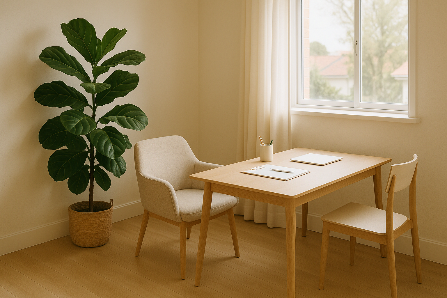 A welcoming and professional naturopath consultation room on the Gold Coast.