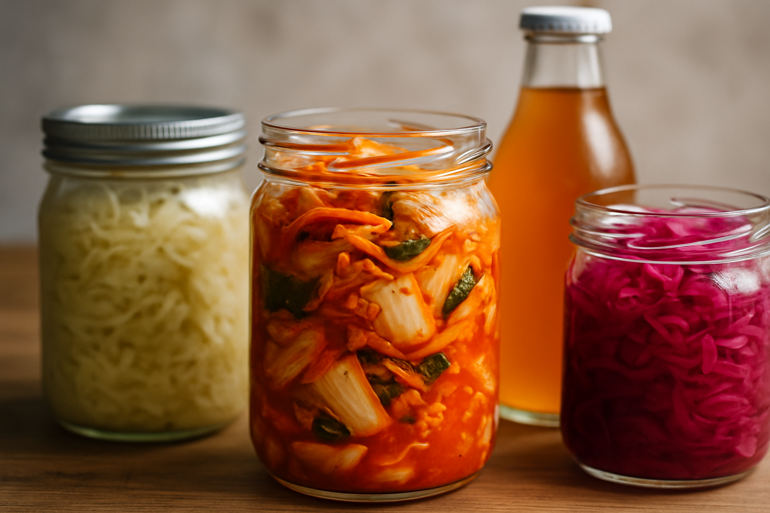 A collection of fermented foods representing the trend towards better gut health.
