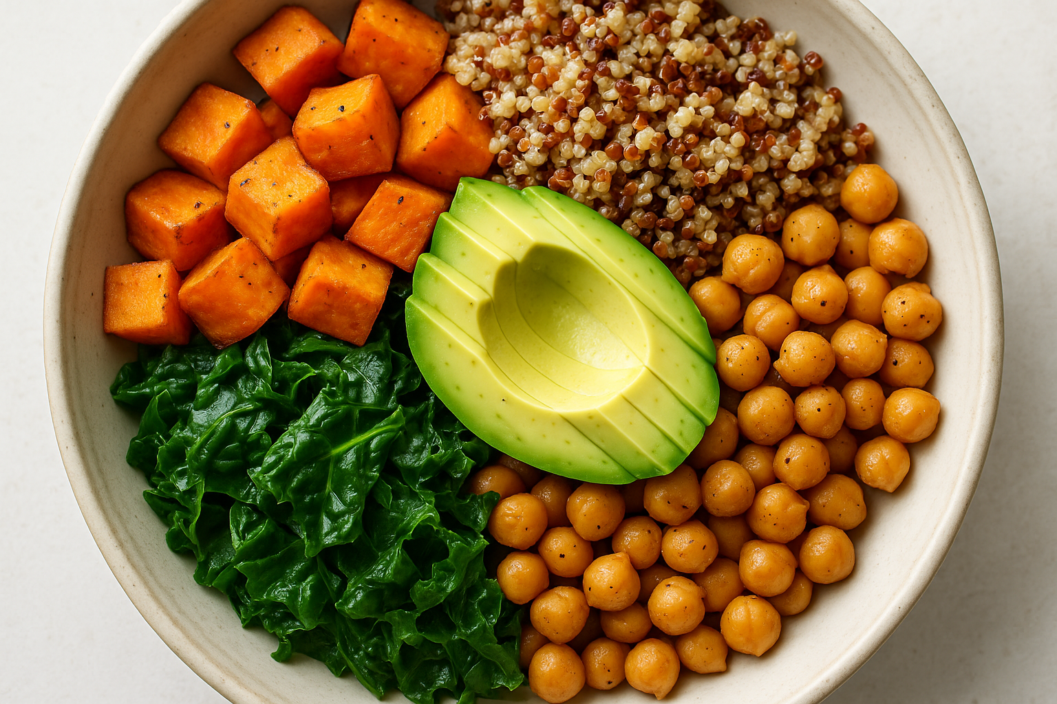 A healthy nutritionist-approved meal bowl demonstrating seasonal eating for gut health.