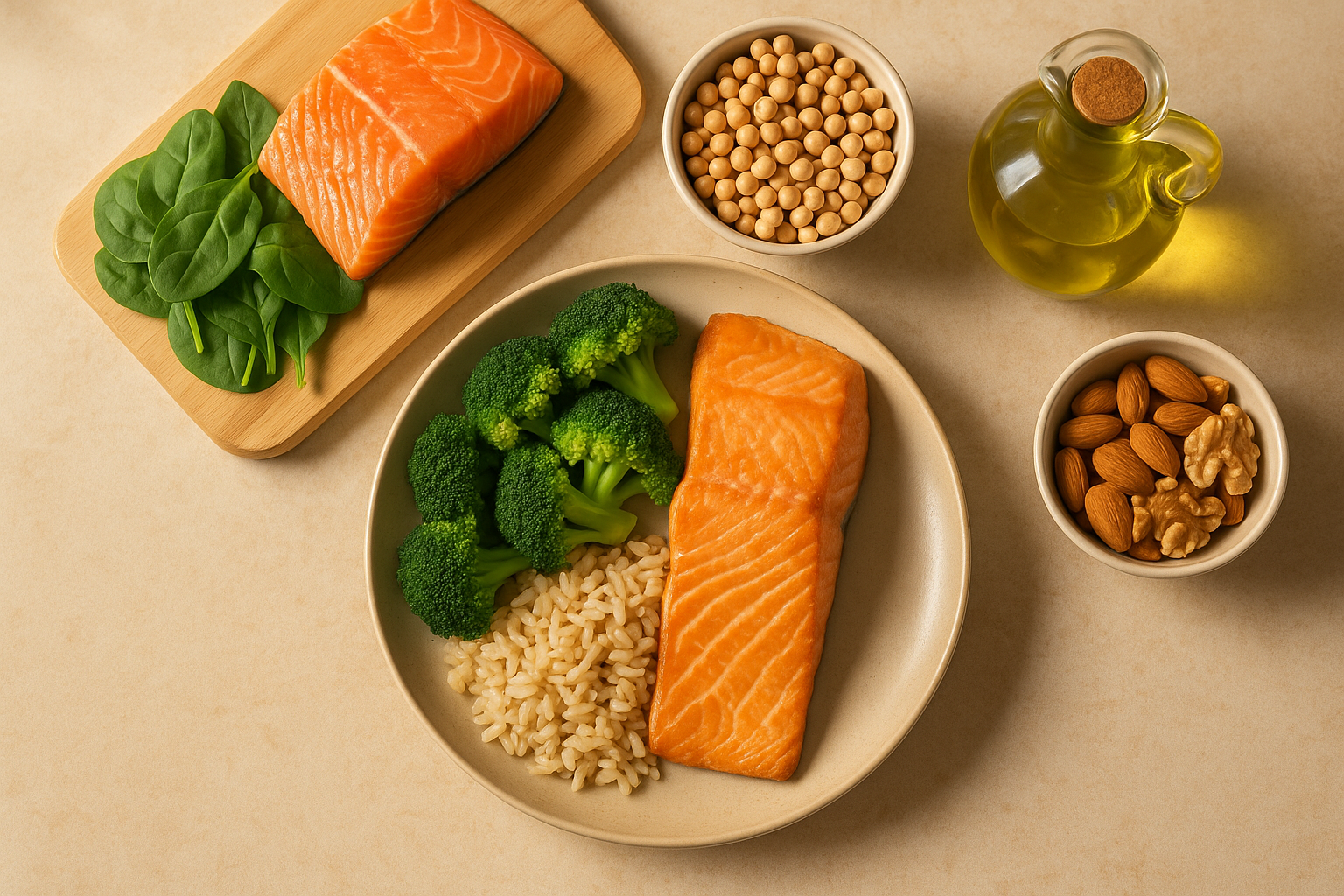 Balanced meal components to support steady energy and mood