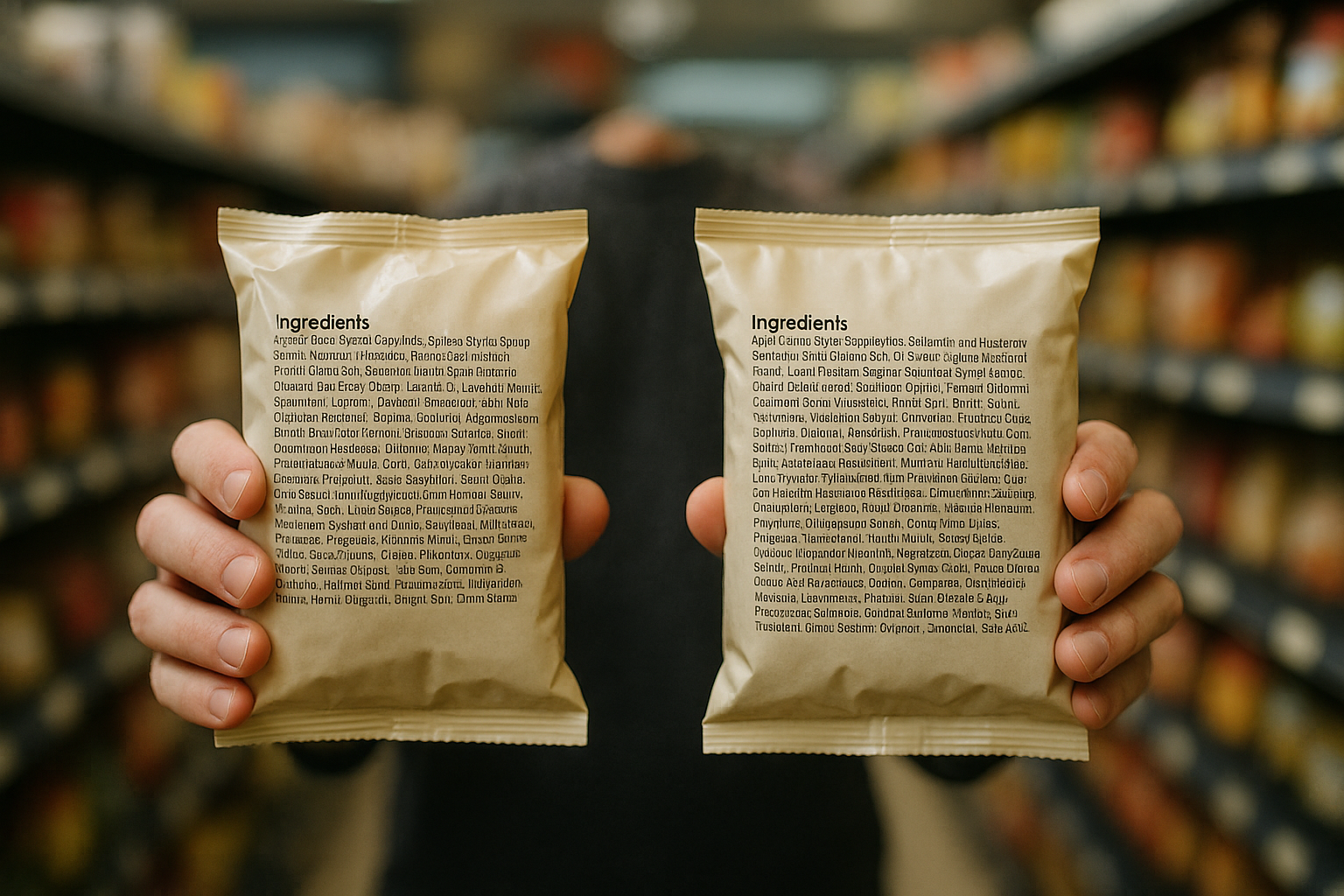 Comparing two packaged foods to choose the better option