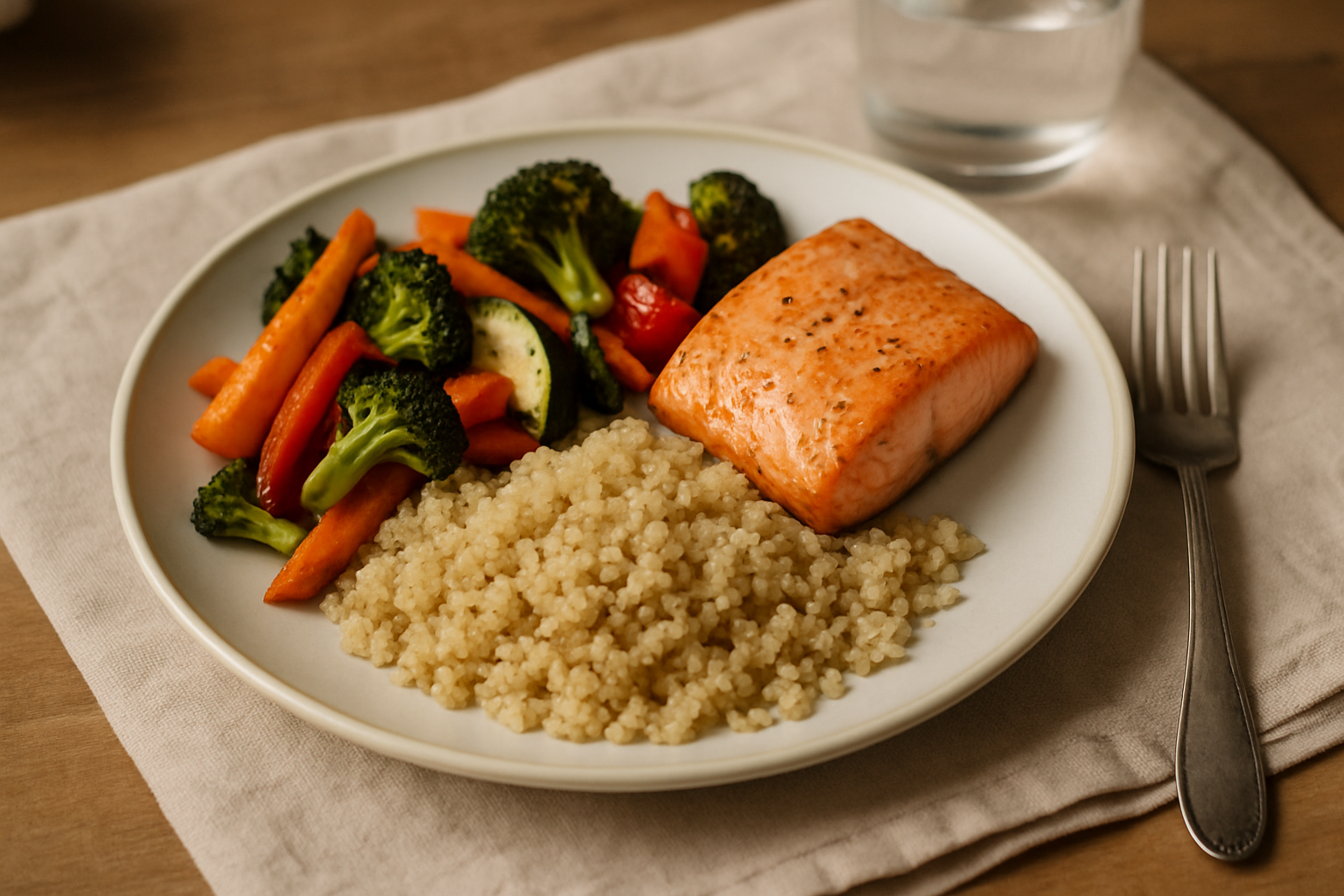A balanced weeknight meal made from supermarket staples