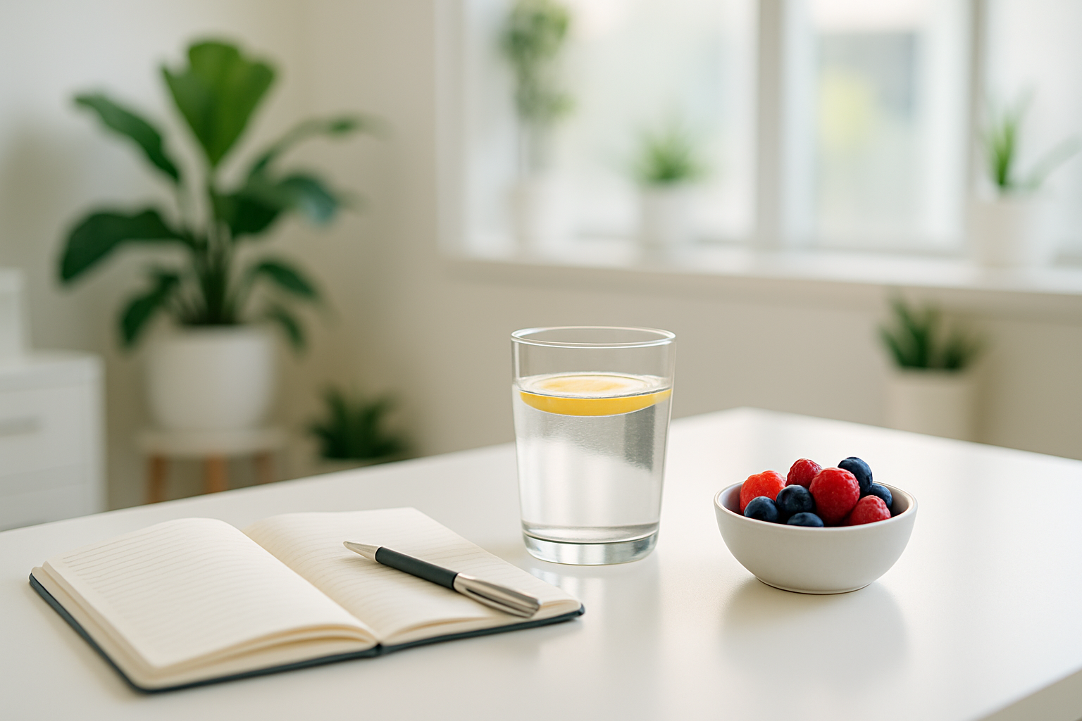 A welcoming desk setup for a Gold Coast naturopath and nutritionist consultation.
