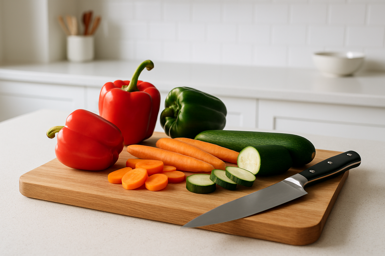 A dedicated meal prep zone in a kitchen, promoting healthy cooking habits.